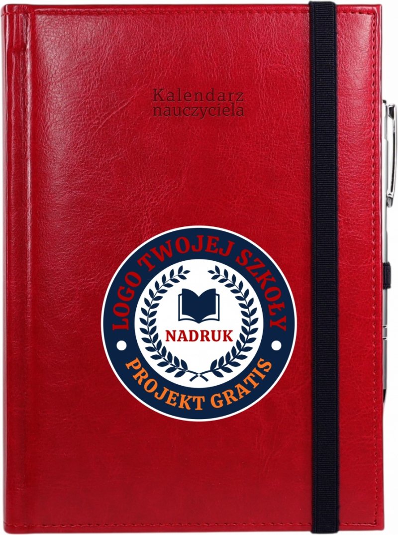 kalendarze książkowe z logo i danymi szkoły
