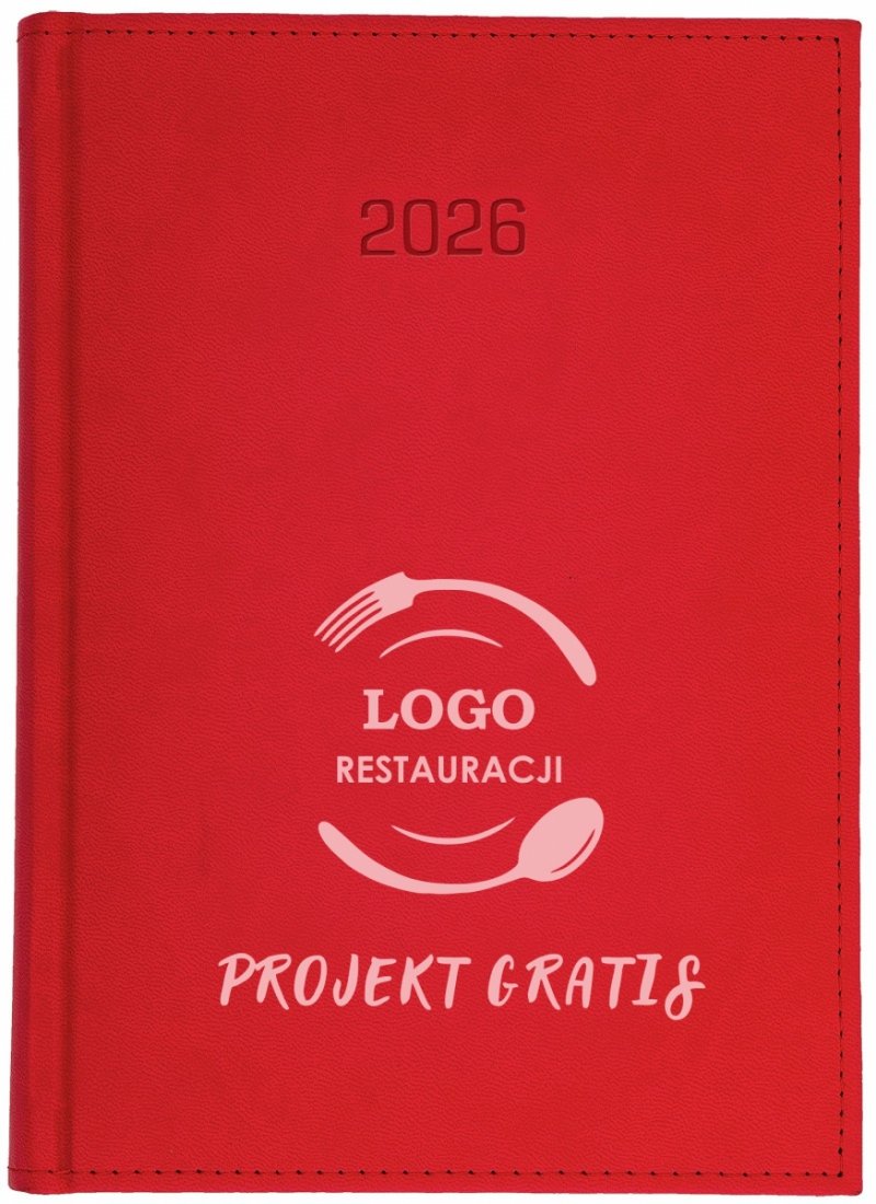 kalendarz książkowy A5 tygodniowy z notesem na rok 2026 z nadrukiem logo
