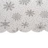 Świąteczny Obrus na  Stół: Biały z Motywem Śnieżynek 180 x 140 cm
