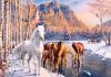 Puzzle 500el. Winter Melt - Konie zimowy krajobraz