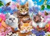 Puzzle 120el. Kittens with Flowers - Koty w kwiatach