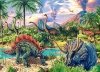 Puzzle 120el. Dinosuar Volcanos - Dinozaury przy wulkanach