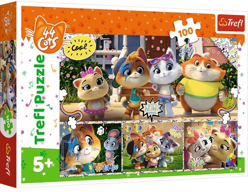 Trefl:-Puzzle-100el.-Zgrana-ekipa-przyjaciół:-Rainbow-44-cats