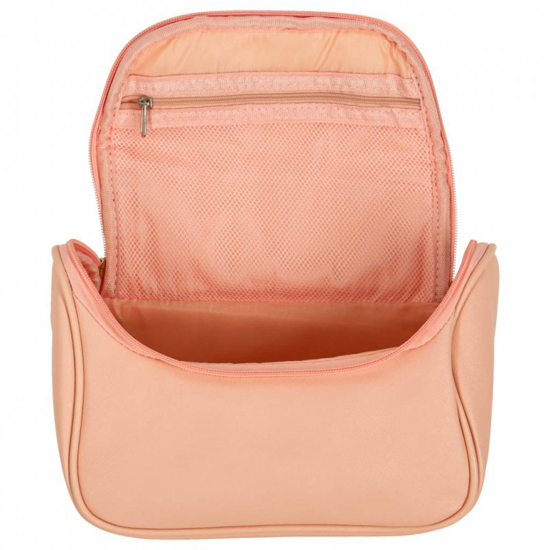 Kosmetyczka kuferek organizer podróżna damska męska pojemna na wakacje różowa