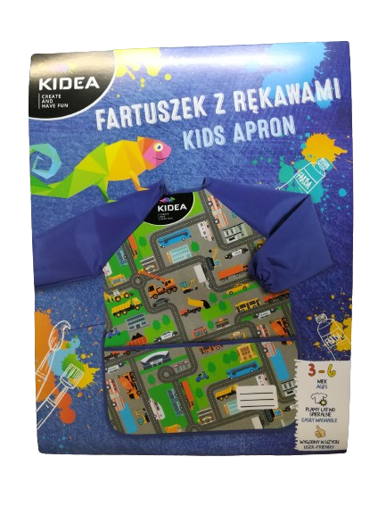 FARTUSZEK DO MALOWANIA Z RĘKAWAMI AUTA