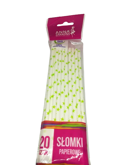 Słomki papierowe 20szt białe mix