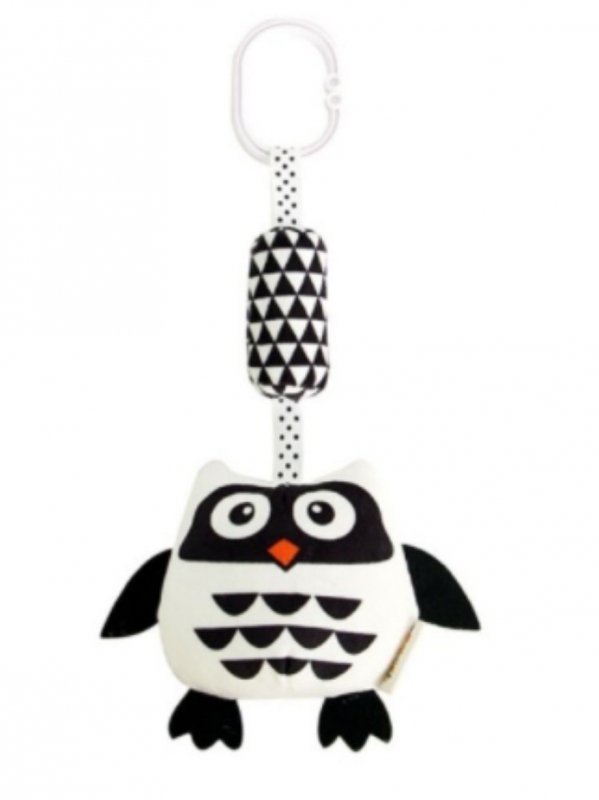 Grzechotka zawieszka sensoryczna kontrastowa sowa