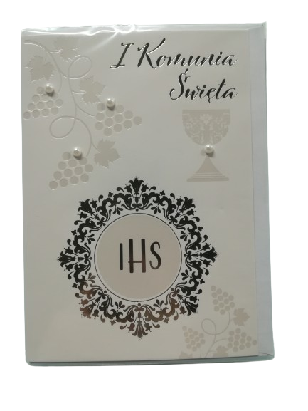 Kartka na komunię składana+ koperta