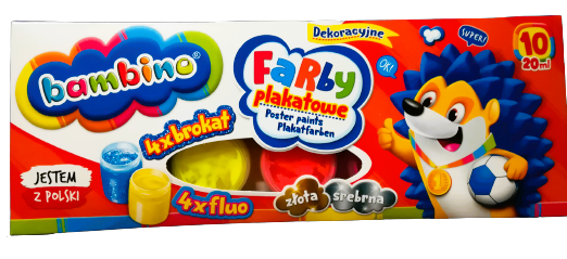 BAMBINO-FARBY-PLAKATOWE-10-kolorów-z-brokatem,-fluo