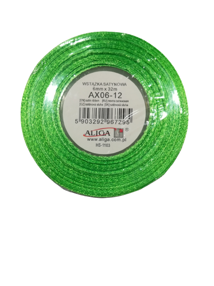 Tasiemka-satynowa-wstążka-6mmx32m-zielony