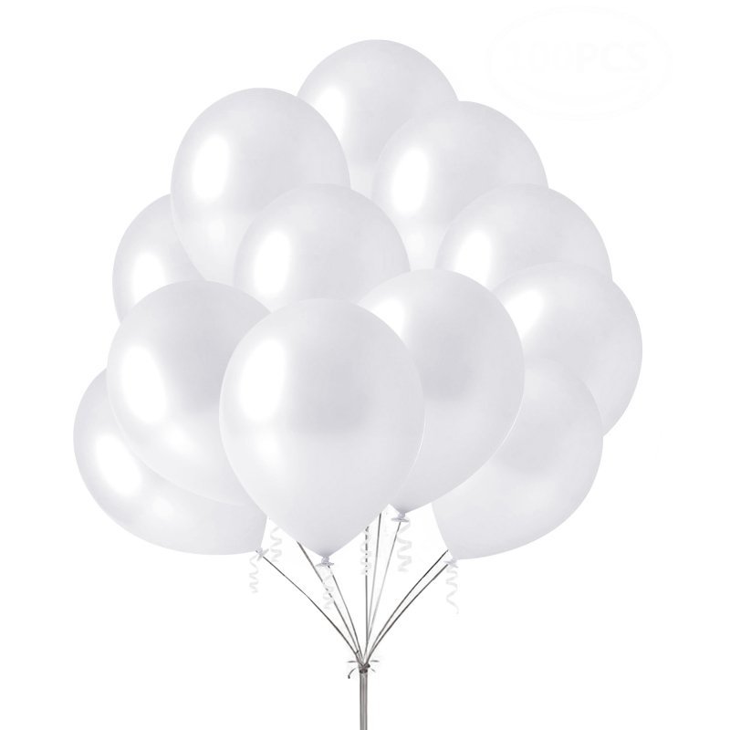 Balon lateksowy metalizowany biały perłowy 30cm 1szt