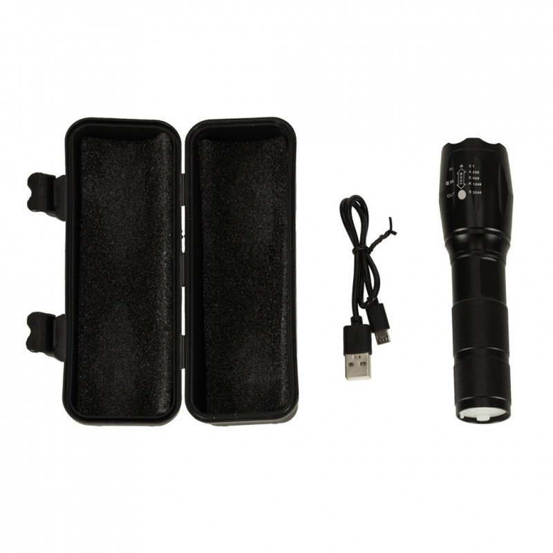 Latarka taktyczna wojskowa LED ZOOM mocna USB akumulator