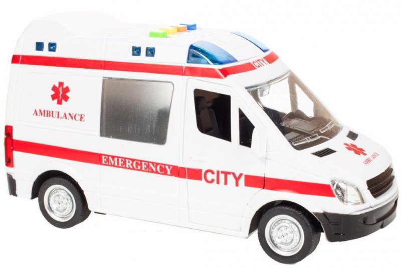 Karetka ambulans z dźwiękiem napędem 1:16 samochód auto pojazd ratowniczy 