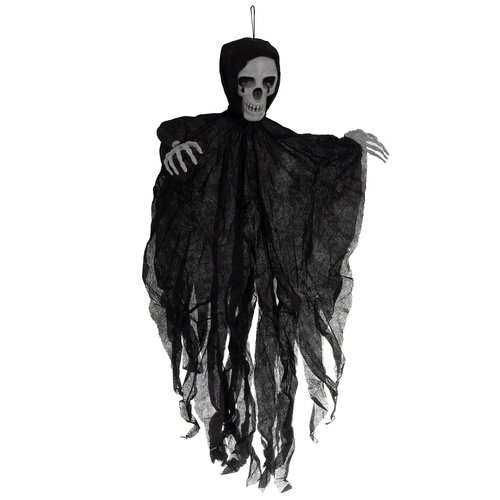 Szkielet czarny wiszący - dekoracja hallowen 