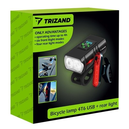 Lampka rowerowa 4T6 USB + tylne światło