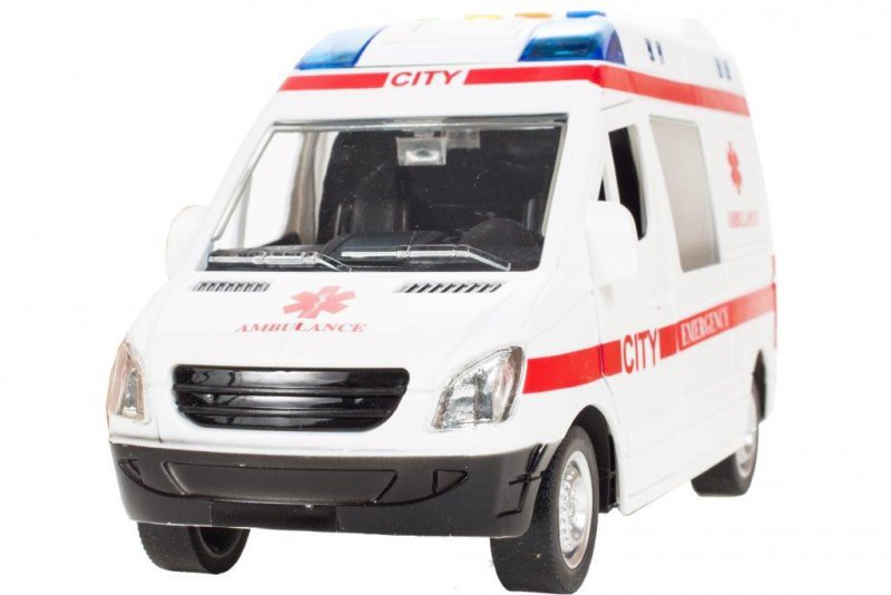 Karetka ambulans z dźwiękiem napędem 1:16 samochód auto pojazd ratowniczy 