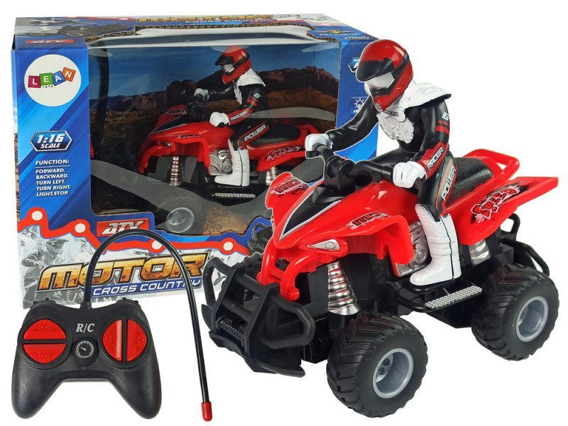 Quad Zdalnie Sterowany Czerwony 1:16 Na Baterie