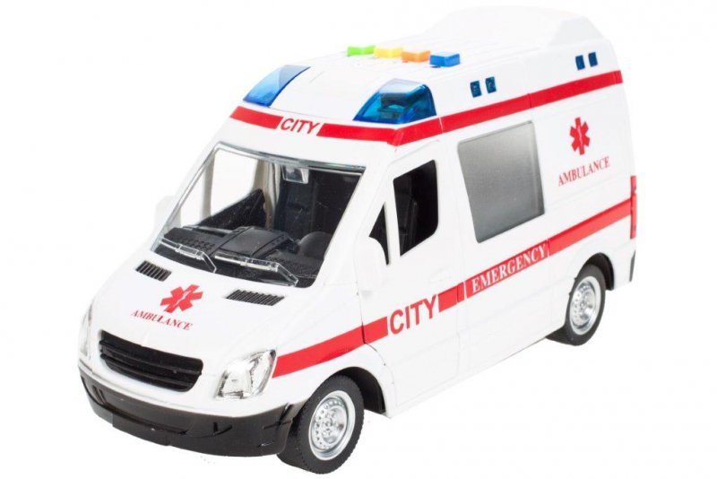 Karetka ambulans z dźwiękiem napędem 1:16 samochód auto pojazd ratowniczy 