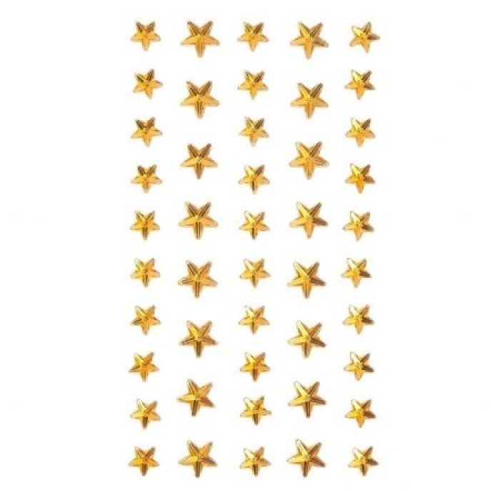 KRYSZTAŁKI SAMOPRZYLEPNE złote - GWIAZDKI 46 szt