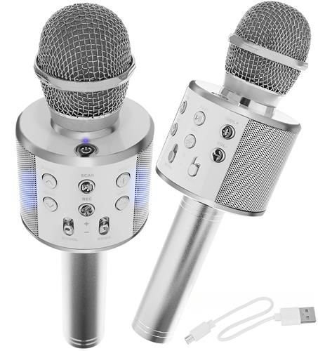 Mikrofon-dla-dzieci-karaoke-z-głośnikiem-srebrny-23x7,5-1