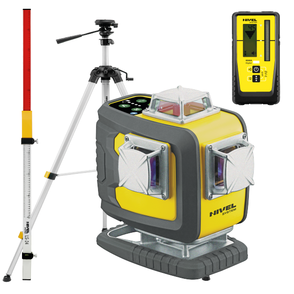 Nivel System CL4D-B Niebieski multi-laser krzyżowy (4 x 360°), Bluetooth + SJJM1EX + RD800 + Łata LS-24
