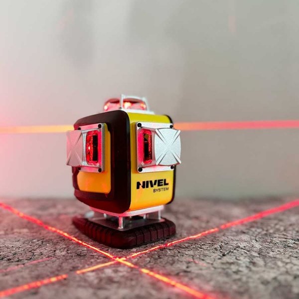 Nivel System CL4D-R Czerwony multi-laser krzyżowy (4 x 360°), Bluetooth + SJJM1EX + RD800 + Łata ls24