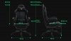 Fotel gamingowy GHOST 17 czarny z podnóżkiem