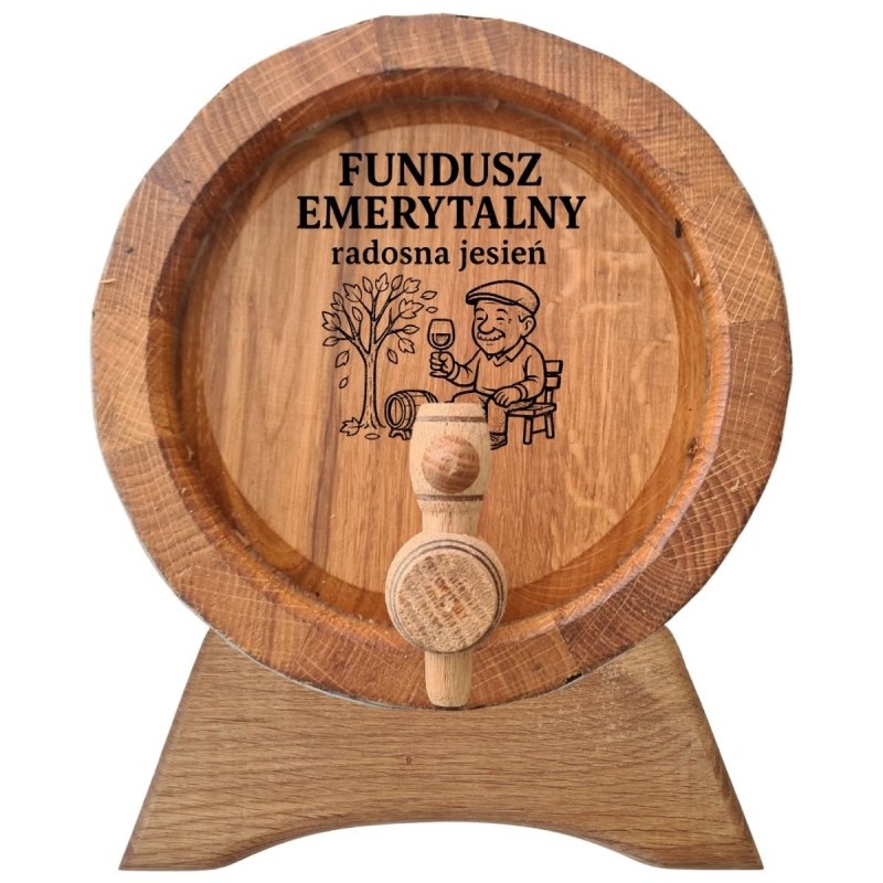 Beczka drewniana dębowa z grawerem - #106 - Fundusz emerytalny