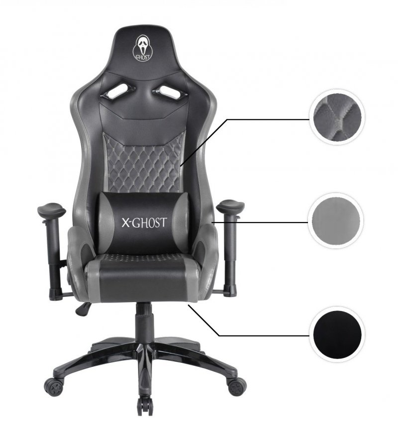 Fotel gamingowy GHOST X kolor czarno szary