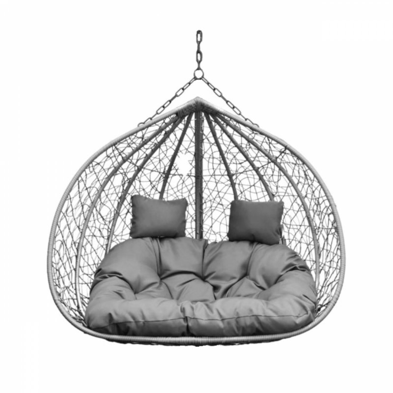 Fotel podwieszany BAHAMA szara z pokrowcem - dwuosobowy
