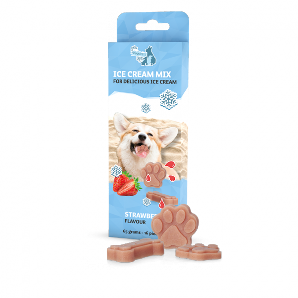 CoolPets Dog Ice mieszanka do robienia lodów truskawkowych