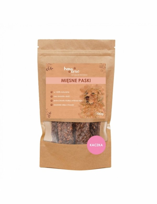 HAULOVE Mięsne Paski - Kaczka 100g