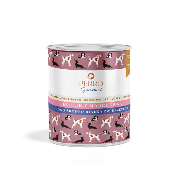 PERRO Gourmet Królik z marchewką karma mokra  dla psów dorosłych 800g