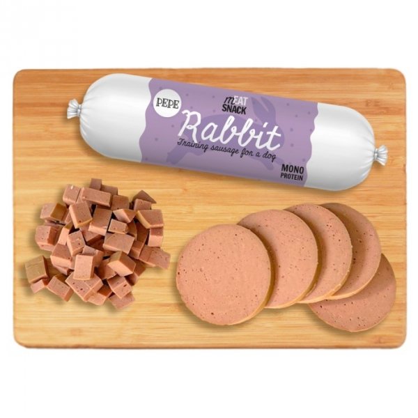 Paka Zwierzaka Kiełbaska PEPE Rabbit Królik 200g