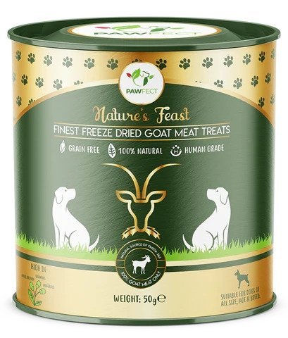 PAWFECT Nature's Feast DOG 100% Goat Meat Liofilizowane przysmaki dla psa KOZA 50g