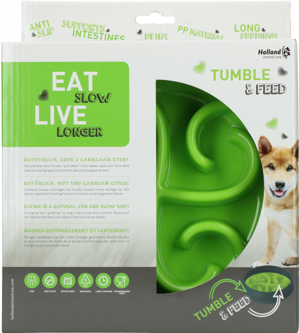 Z ekspozycji! Eat Slow Live Longer TUMBLE FEEDER miska spowalniająca zielona dla psa i kota