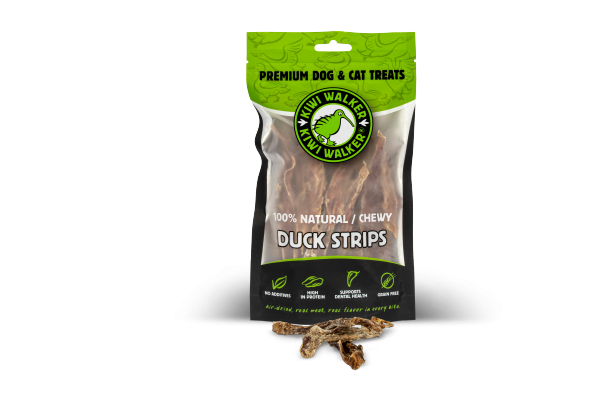 Kiwi Walker 100% KACZKA PASKI Przysmaki suszone powietrzem dla psa i kota 100g