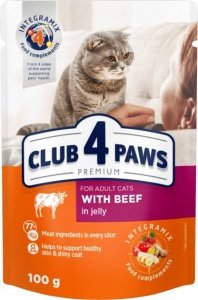 Club4 Paws 4867 saszet d/kotów wołowina jelly 100g