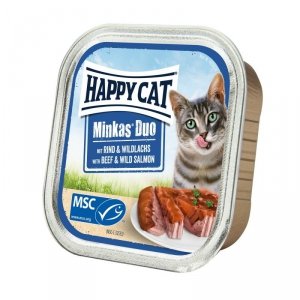 Happy Cat 1435 Pasztet dla kota wołowin łosoś 100g