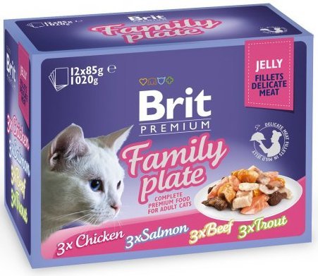 Brit Cat Fillet family Plate 12x85g saszetki galar