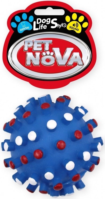 Pet Nova 1359 Piłka jeż z wypustkami 8,5cm, niebie