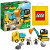 Zestaw Prezent LEGO Duplo Plac Budowy Wywrotka i Koparka Klocki 2+ Torba