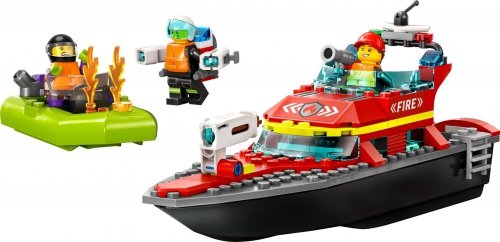 Zestaw Prezent LEGO City 60373 Straż Pożarna Łódź Strażacka Klocki 5+ Torba
