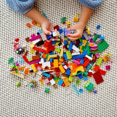 Zestaw Prezent LEGO Classic 11013 Kreatywne Przezroczyste Klocki 4+ Torba