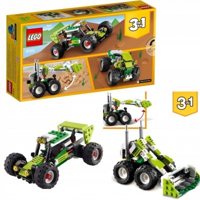 Zestaw Prezent Klocki LEGO CREATOR 31123 ŁAZIK BUGGY 3w1 ŁADOWARKA QUAD 7+