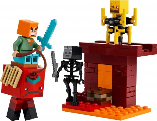 Zestaw Prezent LEGO Minecraft 21266 Bitwa w Netherze 99 Klocki 6+ Torba