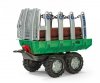 Rolly Toys 122158 Przyczepa Rolly-Timber Zielona do przewozu drzew, 2-osie