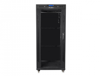 SZAFA INSTALACYJNA RACK STOJĄCA 19 27U 800X1200 CZARNA DRZWI SZKLANE LCD LANBERG (FLAT PACK) 