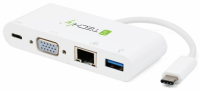 Adapter TECHLY IADAP USB31-DOCK2 USB-C na VGA/RJ45/USB-A/USB-C PD 
