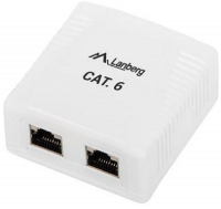 Gniazdo natynkowe 2x RJ45 Kat.6 białe ekranowane 